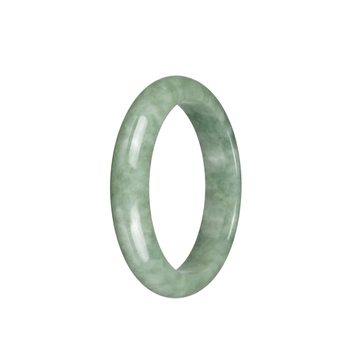 Authentic Grade A Green Jadeite Jade Bracelet - 53mm Half Moon