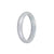 Genuine Grade A White Traditional Jade Bracelet - 52mm Half Moon