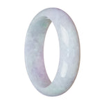 Genuine Untreated Light Lavender Burma Jade Bangle - 62mm Half Moon
