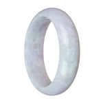 Genuine Untreated Light Lavender Burma Jade Bangle - 62mm Half Moon