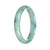 Genuine Grade A Light Green Pattern Jadeite Bangle - 56mm Half Moon