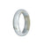 Genuine Natural White and Light Brown Jade Bangle - 54mm Half Moon