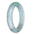 Certified Type A White and Green Pattern Jade Bracelet - 62mm Half Moon