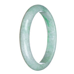 Authentic Untreated Pale Green with Emerald Green Burma Jade Bracelet - 78mm Half Moon