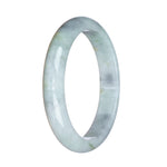 Real Type A Greyish White Jadeite Bracelet - 59mm Half Moon