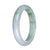 Certified Grade A White with Light Green Burma Jade Bracelet - 59mm Half Moon