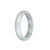 Genuine Type A White with Light Green Burma Jade Bangle - 54mm Half Moon