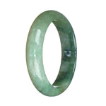 Genuine Grade A Green Pattern Traditional Jade Bracelet - 58mm Half Moon