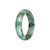 Genuine Grade A Green Pattern Burma Jade Bangle Bracelet - 53mm Half Moon