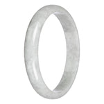 Certified Type A Greyish White Jadeite Bracelet - 83mm Half Moon