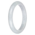 Real Type A Pale Green Burma Jade Bangle Bracelet - 78mm Half Moon