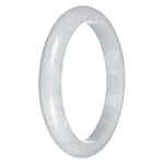 Real Type A Pale Green Burma Jade Bangle Bracelet - 78mm Half Moon