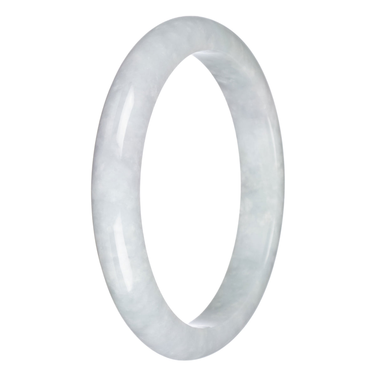 Real Type A Pale Green Burma Jade Bangle Bracelet - 78mm Half Moon