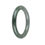 Genuine Type A Green with Dark Green Pattern Jade Bracelet - 51mm Petite Round