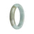 Genuine Grade A Green with Olive Green Patches Jadeite Jade Bangle Bracelet - 57mm Half Moon