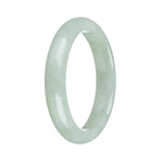 Authentic Grade A Green Jade Bangle Bracelet - 59mm Half Moon