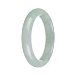 Certified Grade A Green Burmese Jade Bangle Bracelet - 59mm Half Moon
