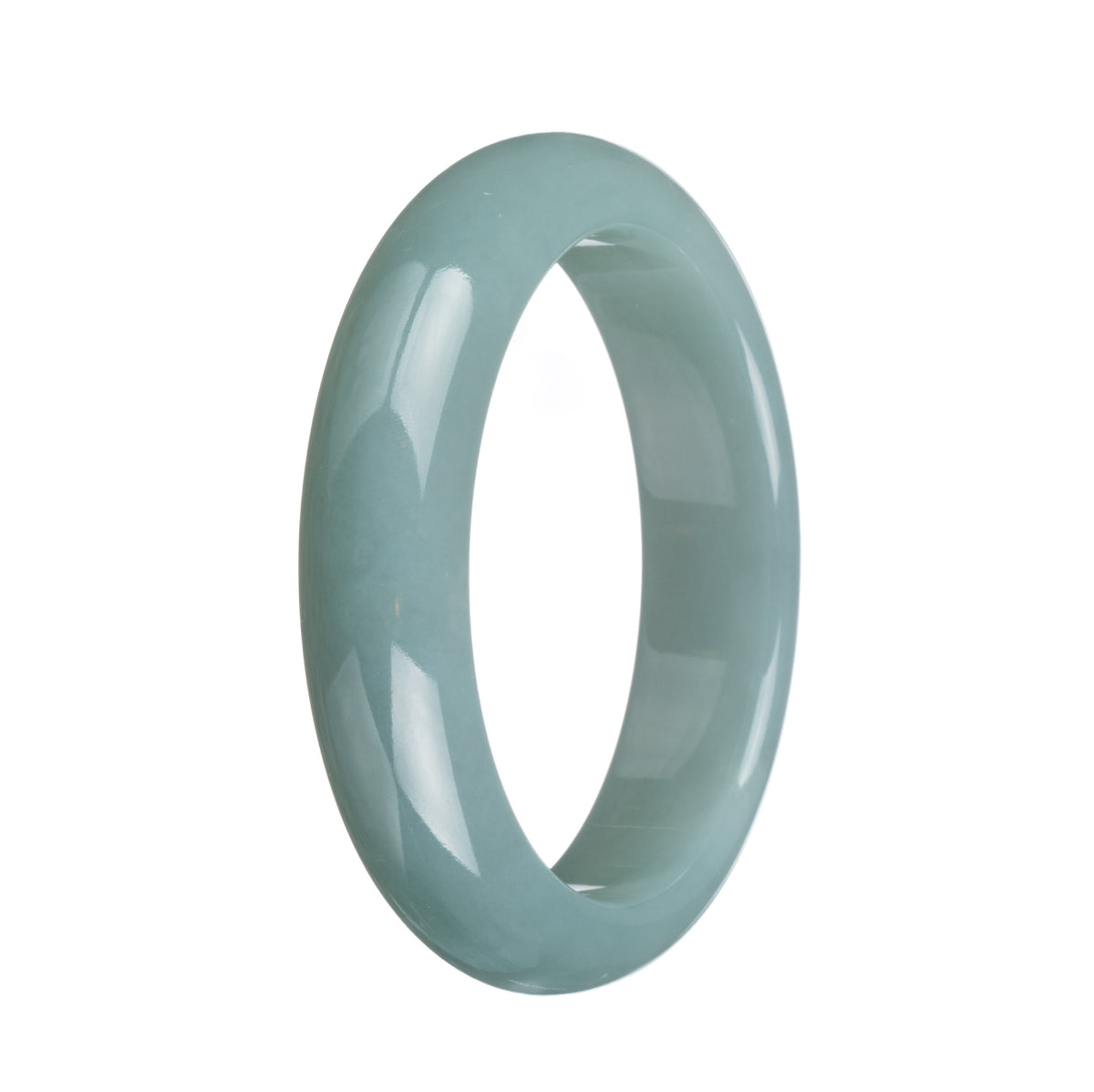 Genuine Grade A Green Burma Jade Bracelet - 58mm Half Moon