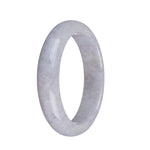 Genuine Type A Greyish Lavender Burma Jade Bangle - 58mm Half Moon