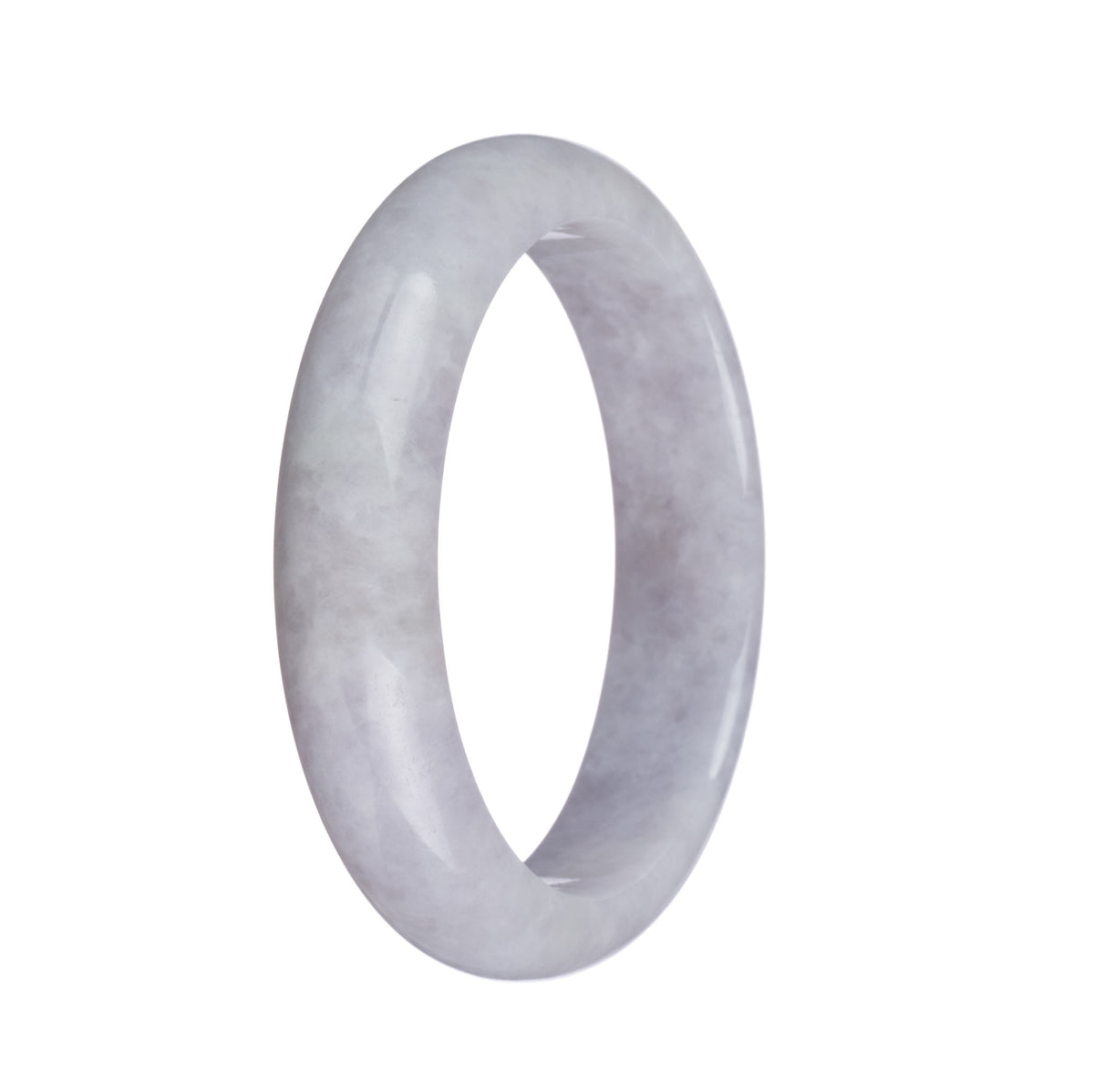 Genuine Type A Greyish Lavender Burma Jade Bangle - 58mm Half Moon