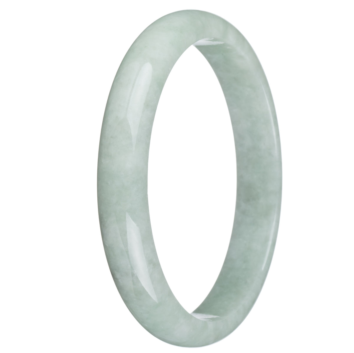 Genuine Grade A Green Jade Bangle - 83mm Half Moon