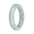 Genuine Grade A White with Green Pattern Jade Bracelet - 58mm Half Moon