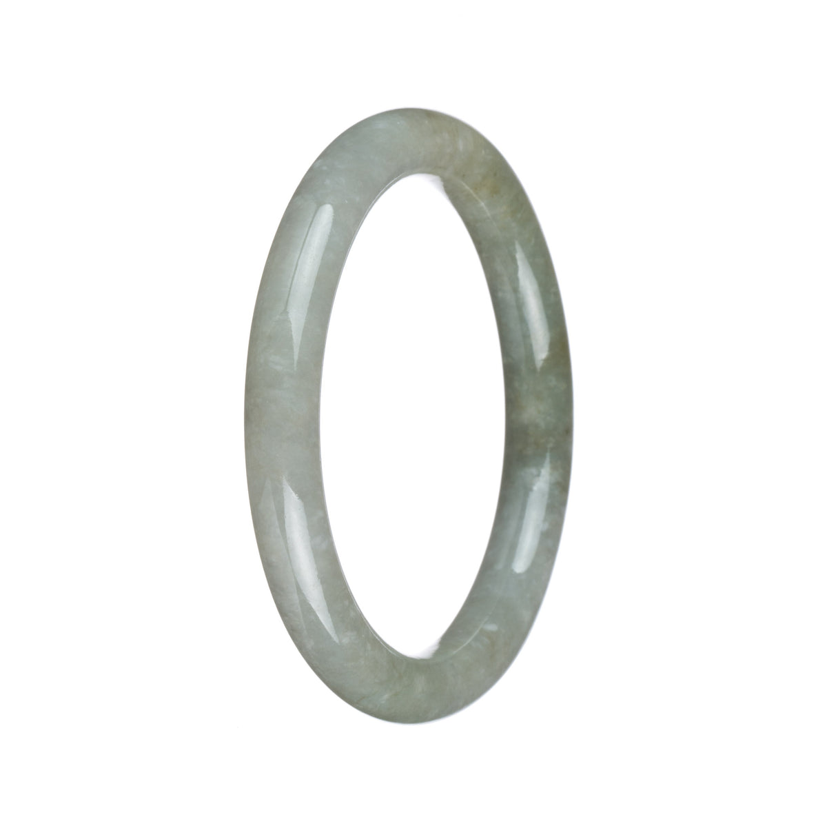 Real Grade A Olive Green Jadeite Bangle - 55mm Petite Round