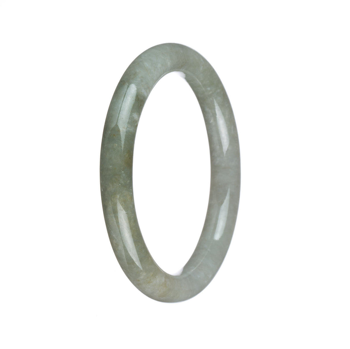 Real Grade A Olive Green Jadeite Bangle - 55mm Petite Round