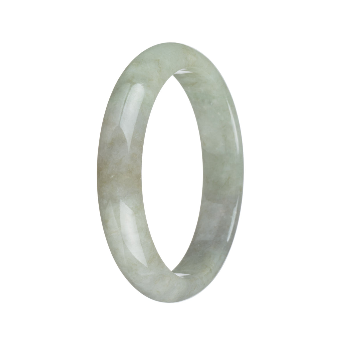 Genuine Untreated Pale Green Burmese Jade Bracelet - 58mm Half Moon