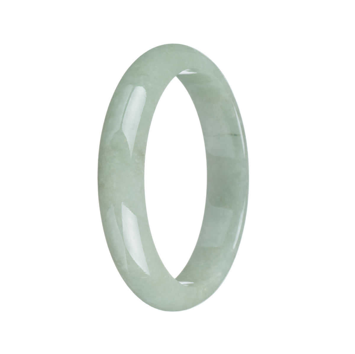 Authentic Grade A Green Traditional Jade Bangle Bracelet - 58mm Half Moon