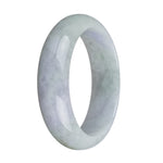 Authentic Grade A Green with Lavender Traditional Jade Bangle - 62mm Half Moon