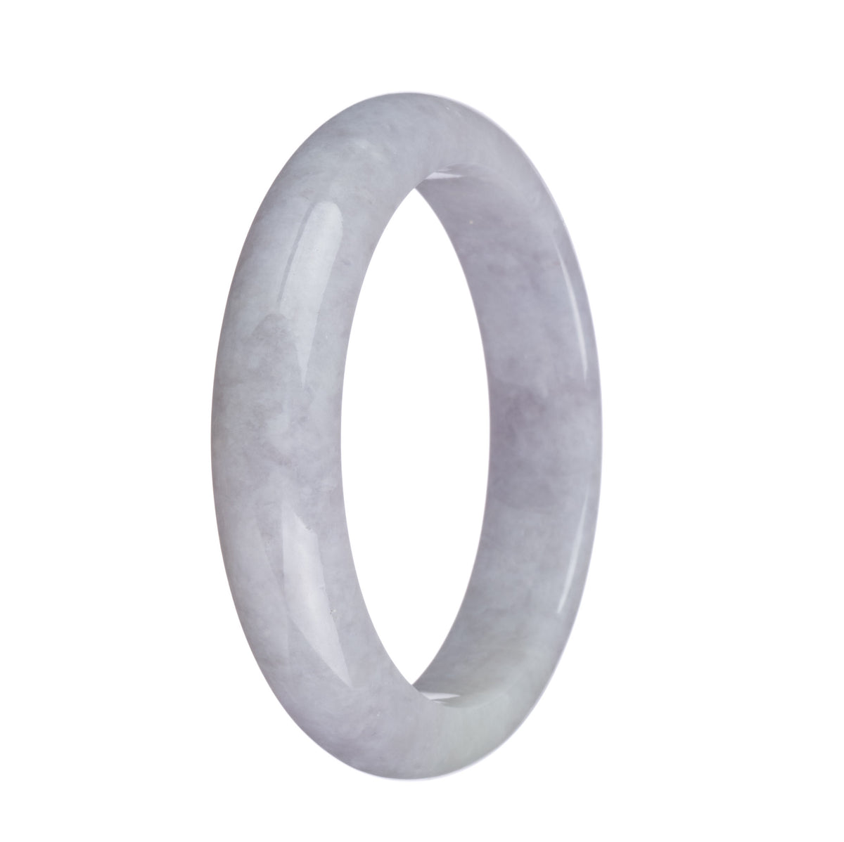 Authentic Natural Lavender Traditional Jade Bangle Bracelet - 60mm Half Moon