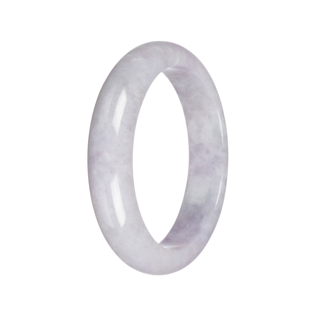 Genuine Untreated Lavender Jadeite Bracelet - 61mm Half Moon