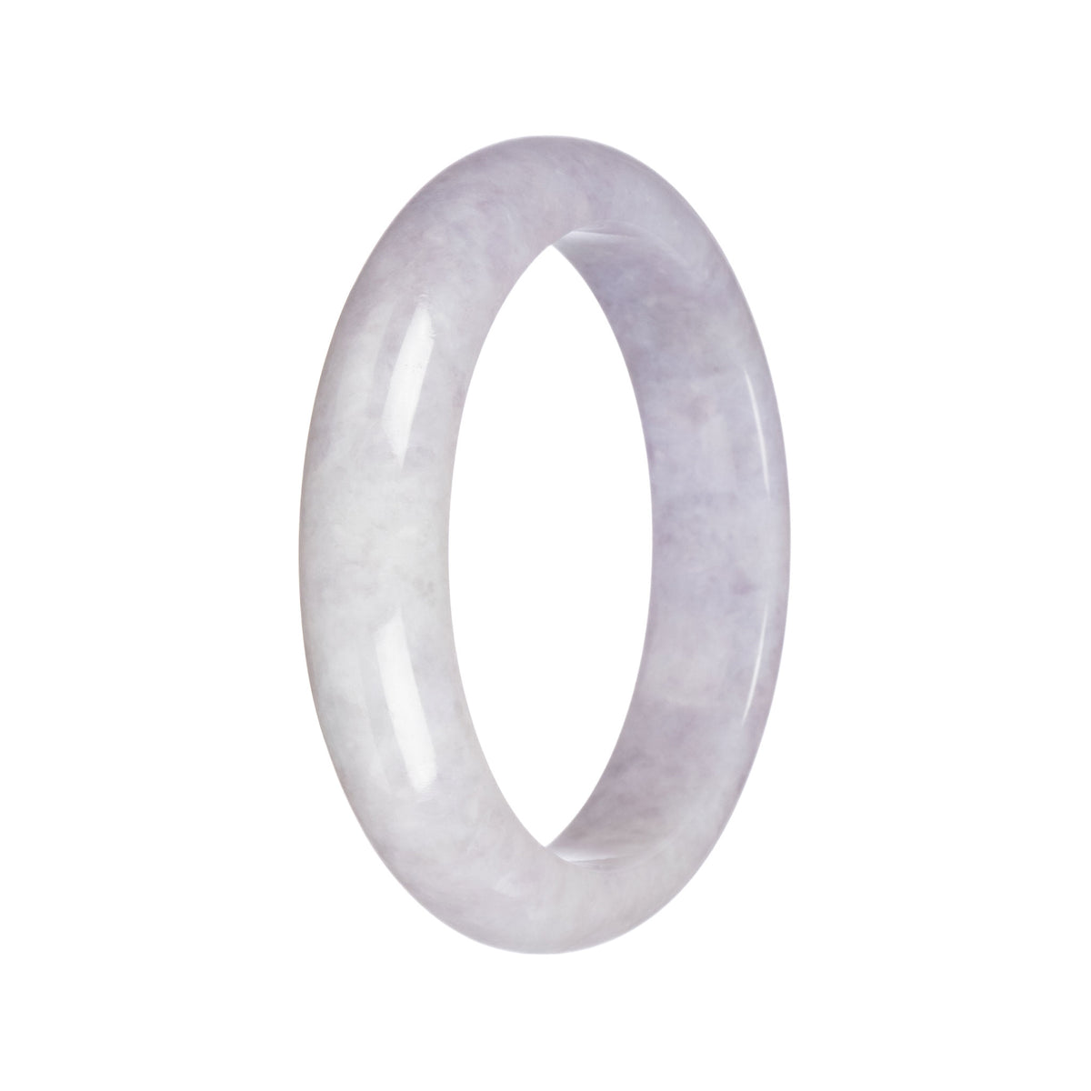 Genuine Grade A Lavender Jadeite Jade Bracelet - 60mm Half Moon