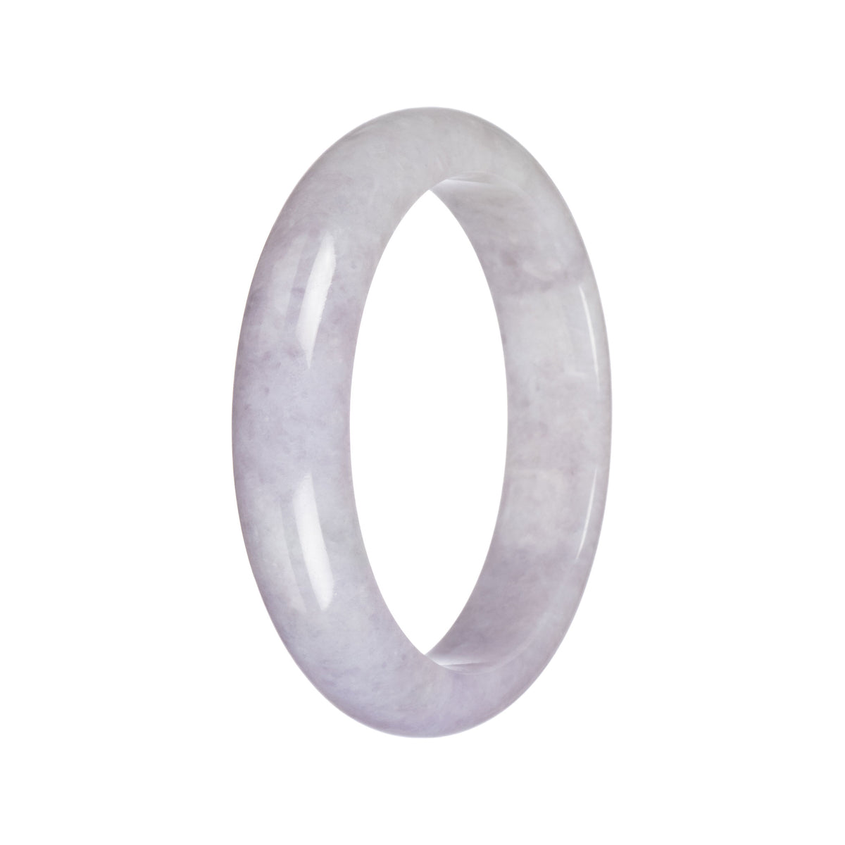 Genuine Grade A Lavender Jadeite Jade Bracelet - 60mm Half Moon