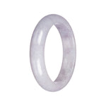 Real Natural Lavender Burma Jade Bangle - 61mm Half Moon