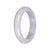 Real Natural Lavender Burma Jade Bangle - 61mm Half Moon