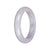 Real Natural Lavender Burma Jade Bangle - 61mm Half Moon