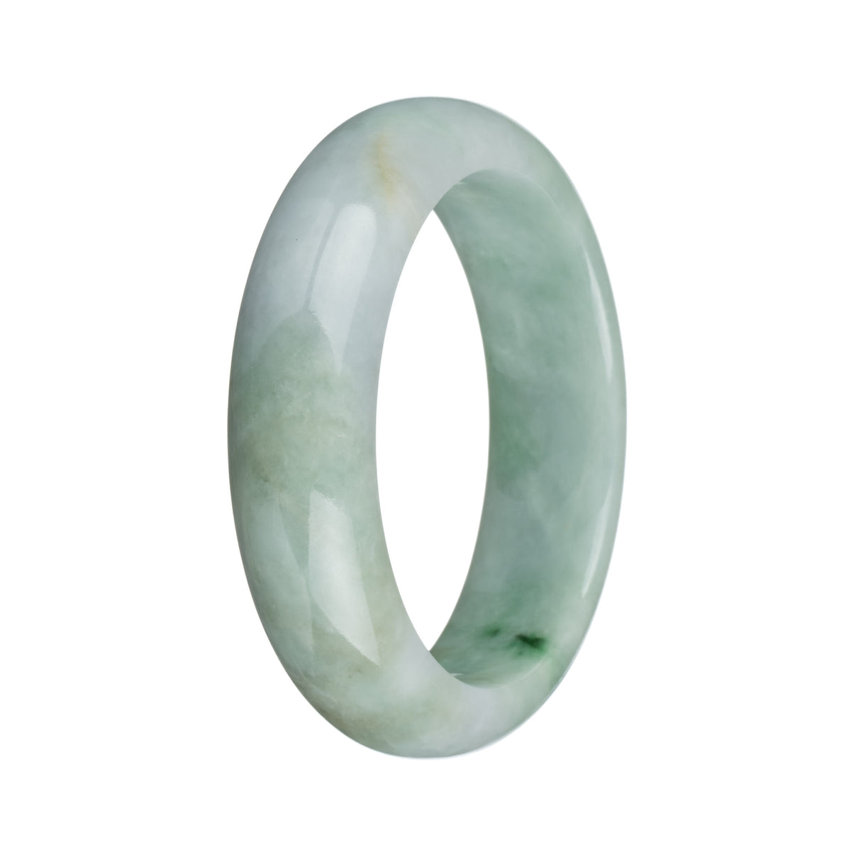 Genuine Type A Green and Lavender Jadeite Bracelet - 57mm Half Moon