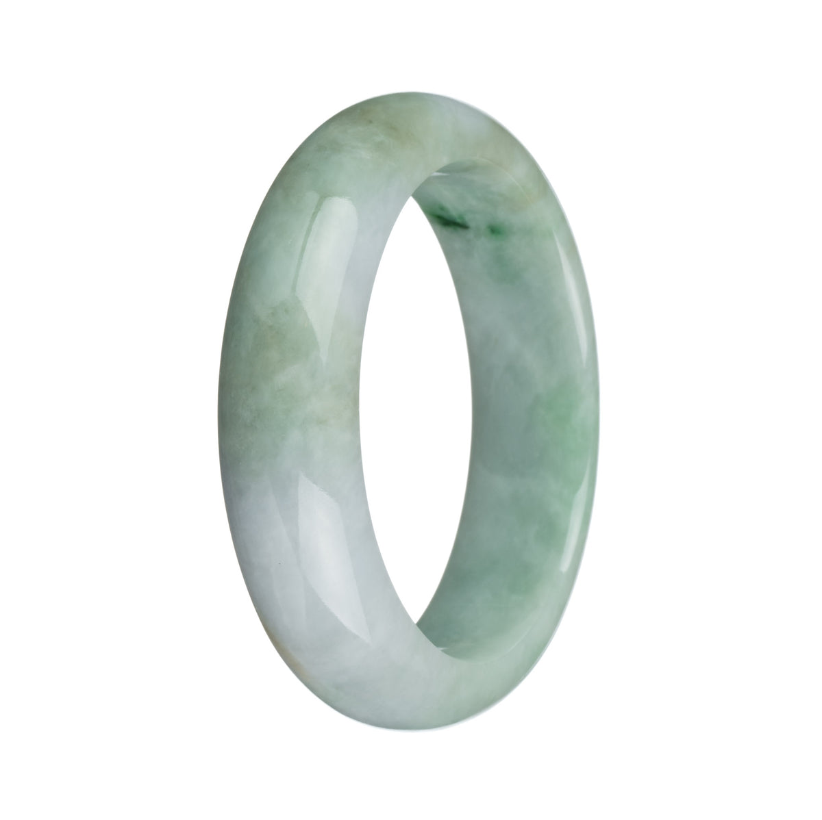 Genuine Type A Green and Lavender Jadeite Bracelet - 57mm Half Moon