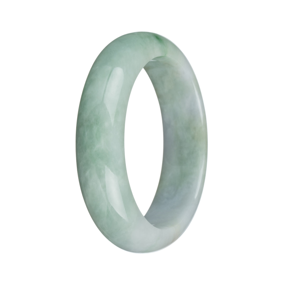 Genuine Type A Green and Lavender Jadeite Bracelet - 57mm Half Moon