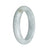 Genuine Grade A Greyish White with Brown Patches Traditional Jade Bangle Bracelet - 58mm Half Moon