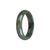 Genuine Type A Green with Dark Green Patterns Jadeite Jade Bangle - 46mm Half Moon