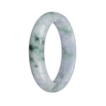 Real Grade A Grey, Green and Lavender Jadeite Bracelet - 57mm Half Moon