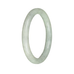 Genuine Grade A Grey Burma Jade Bracelet - 55mm Petite Round