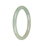 Real Grade A Pale Green Jade Bangle Bracelet - 55mm Petite Round
