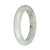 Genuine Type A Greyish White with Deep Green Patterns Jade Bangle Bracelet - 58mm Half Moon