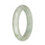 Authentic Type A Light Grey and Pale Green with Deep Green Spot Jadeite Bracelet - 58mm Half Moon