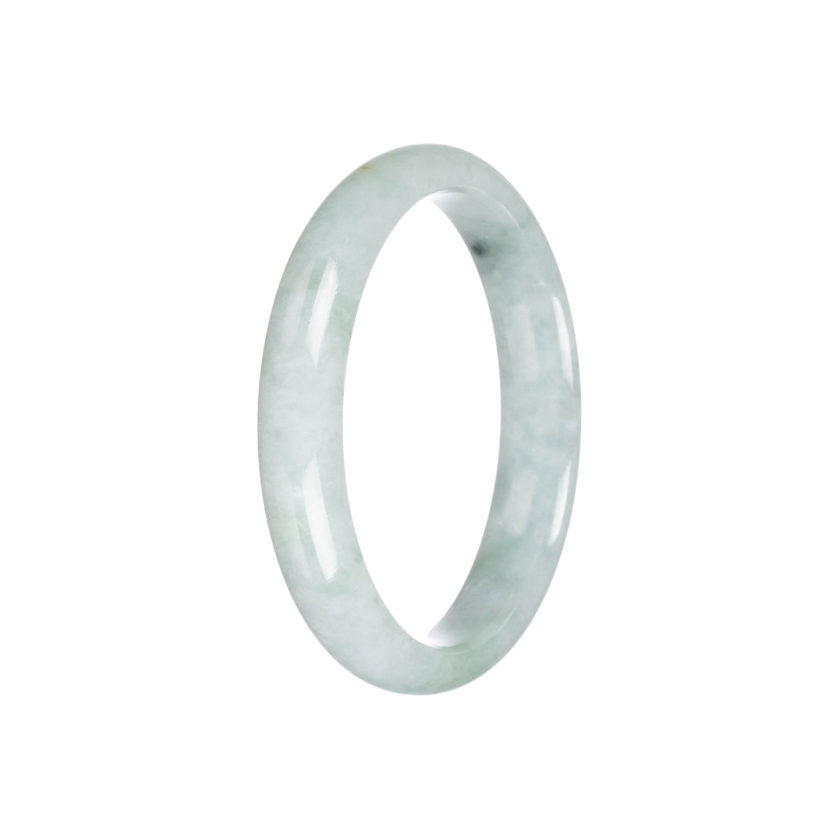 Real Natural Pale Green Traditional Jade Bangle Bracelet - 57mm Half Moon