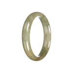 Authentic Grade A Brownish Green Burmese Jade Bangle Bracelet - 58mm Half Moon